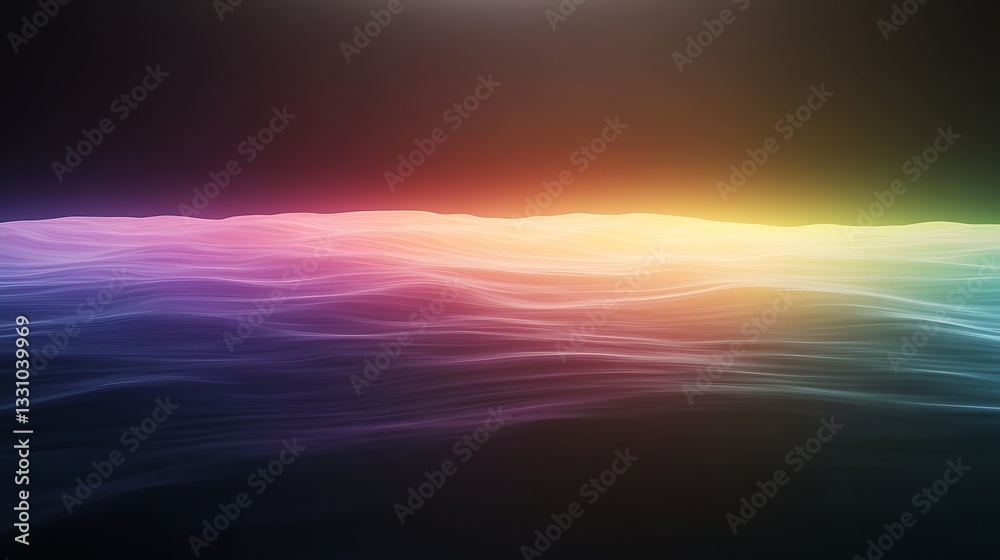 Fototapeta premium Abstract waves with a colorful gradient, creating a serene and tranquil atmosphere.