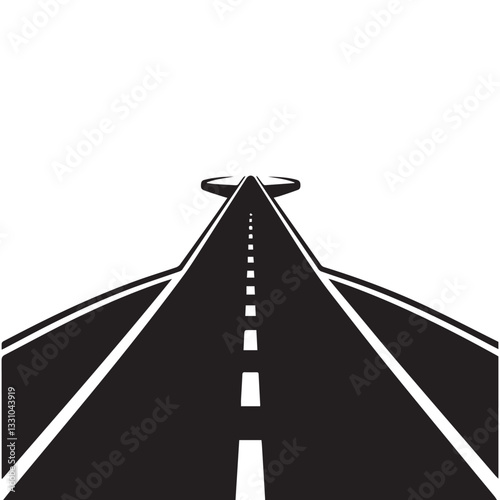 Road icon Silhouette Vector Design.