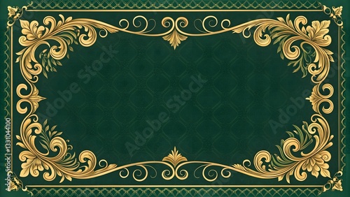 vintage frame with golden ornament