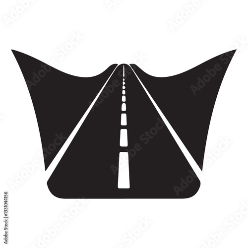 Road icon Silhouette Vector Design.