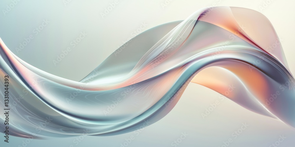 A futuristic digital composition with smooth, curved shapes in a gentle color palette A futuristic digital composition with smooth, curved shapes in a gentle color palette