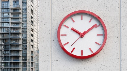 A clock face wiped clean, with its hands pointing toward prosperity instead of crisis, set against a backdrop of urban renewal