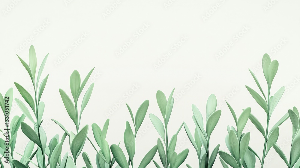 Serene Green Foliage Spring Botanical Background Serene Green Foliage Spring Botanical Background