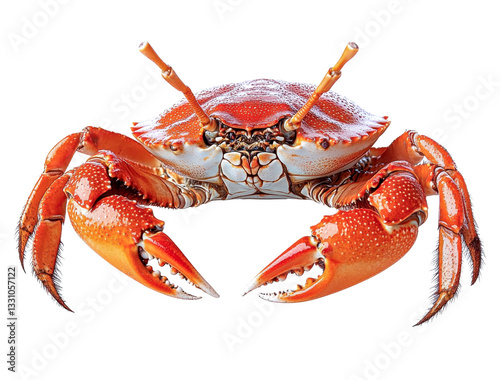 red crab on white background