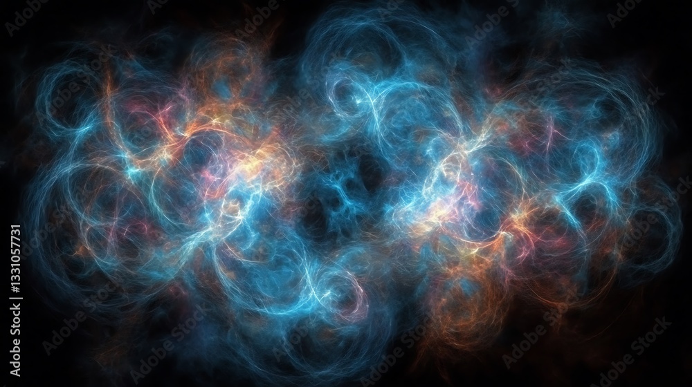 Obraz premium Cosmic Nebula Swirls in Dark Space