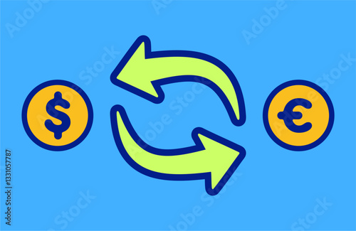 Money exchange symbol. Vector illustration included of icon sign concept for your website mobile app UI logo design. Euro dollar euro exchange icon, arrow sign vector style.