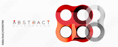 Abstract geometric pattern with interlocking circular and tubular shapes featuring smooth gradients, sharp contrasts, and dynamic layering