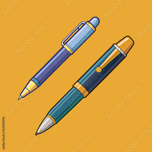 Print ballpoint pen vector isolated on background