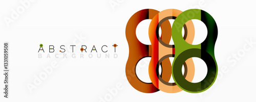 Abstract composition with intertwined circular and tubular forms creating fluid structure with gradients, depth, and sharp contrasts
