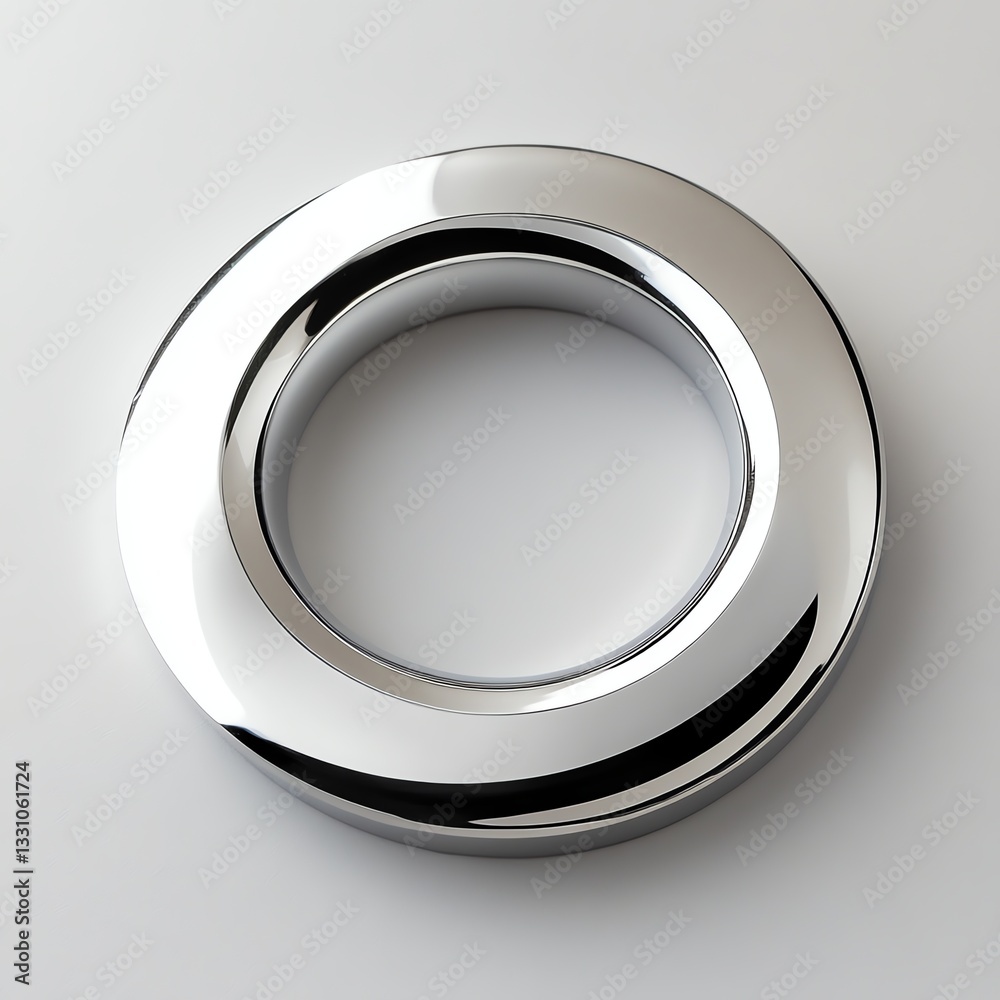 Shiny chrome circular object on a clean background. Shiny chrome circular object on a clean background.