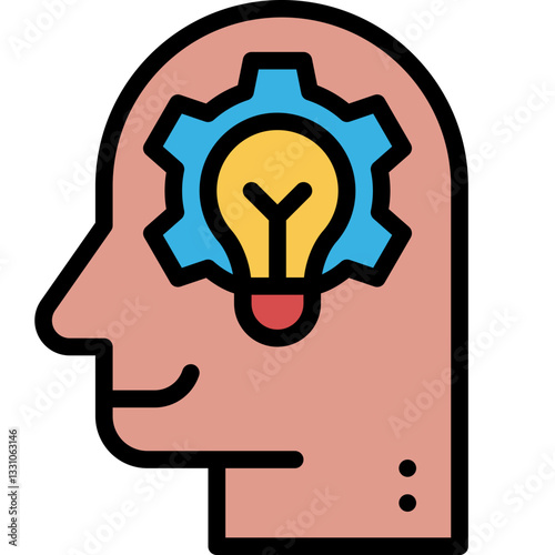 thought filled outline icon