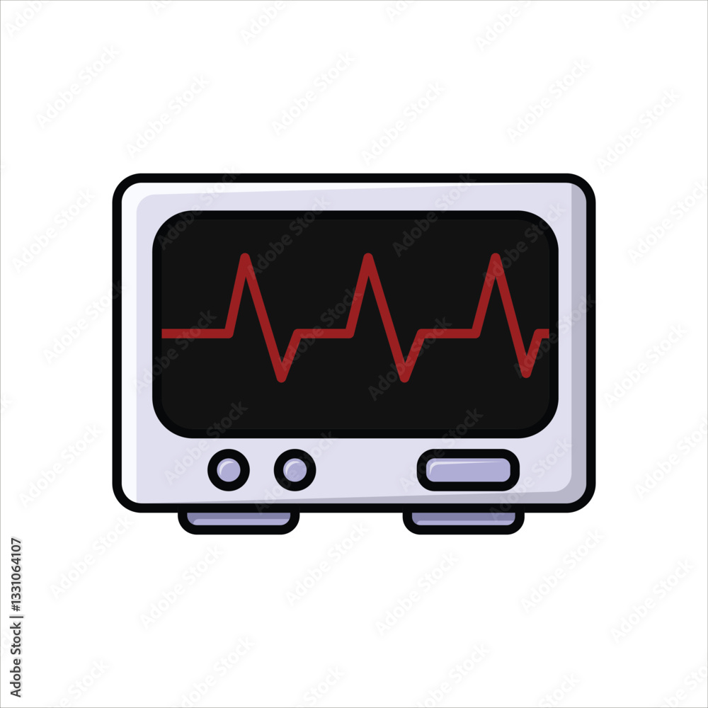 Vector Electrocardiogram (ECG) Display on Medical Monitor Vector Electrocardiogram (ECG) Display on Medical Monitor