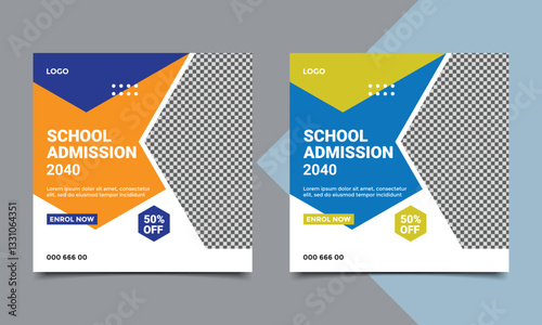 Back to School admission social media post banner.