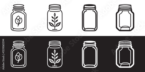 jar icon set vector