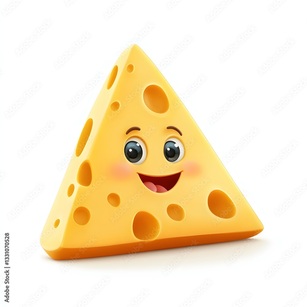 Cute cheese characters, on a white background Cute cheese characters, on a white background