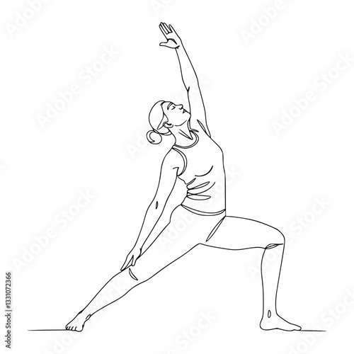 Healthy Aging Line Art – Minimalist Yoga and Fitness for Seniors | Woman doing yoga