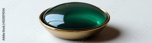 Elegant green glass orb on a white isolated background