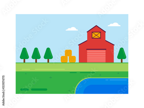 Ecosystem illustration.  Flat vector illustration concept.