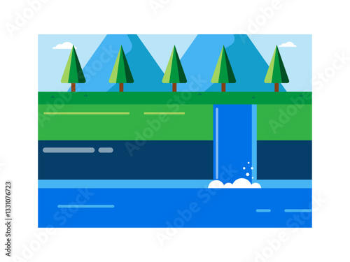 Ecosystem illustration.  Flat vector illustration concept.