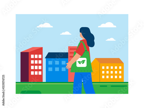 Ecosystem illustration.  Flat vector illustration concept.