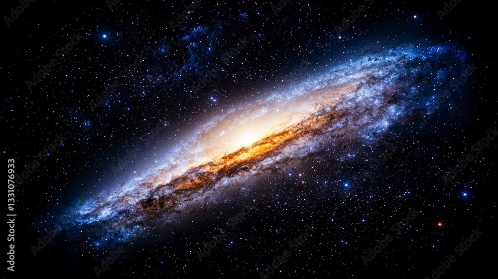 Fototapeta premium Cosmic Spiral Galaxy Celestial Tapestry Starry Night Space Exploration