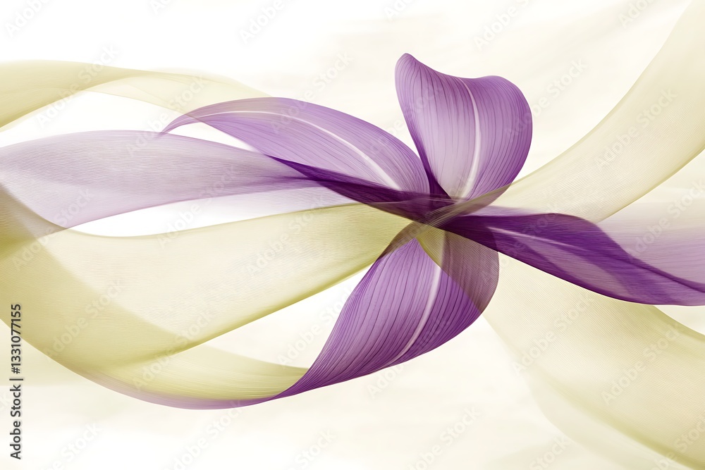 Fototapeta premium Abstract Floral Design in Purple and Yellow