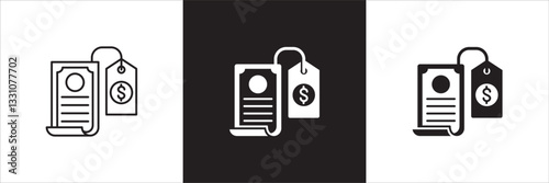 Company asset value icon. Asset price icon. Icon design compatible for document, debt, cost, receivables, business resource, company property, finance, financial, wealth. Vector illustration. photo