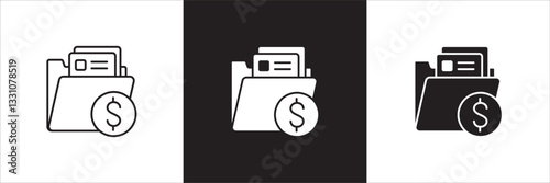 Company asset value icon. Asset price icon. Icon design compatible for document, debt, cost, receivables, business resource, company property, finance, financial, wealth. Vector illustration. photo