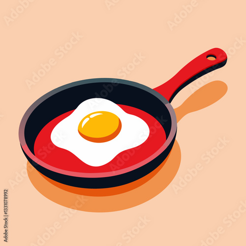 fried egg in a frying pan