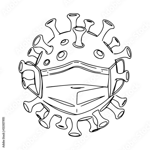 Pandemic Line Art – Minimalist Virus and Mask Designs