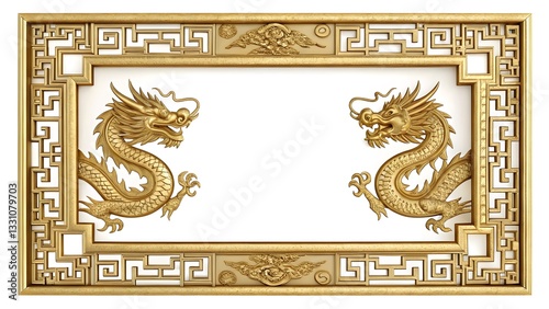 golden dragon on white background