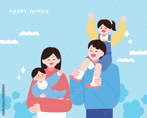 따뜻한 가정의 달 가족 캐릭터 일러스트 02
