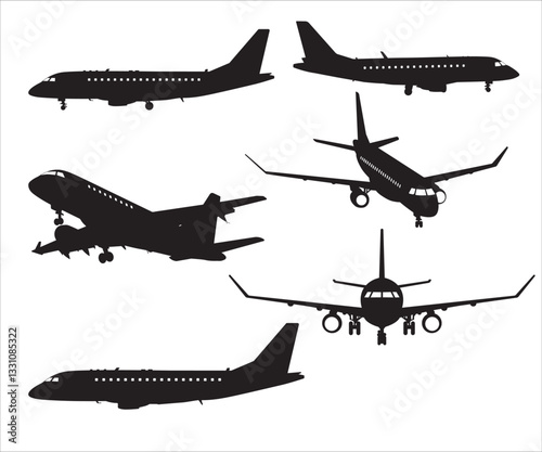 Embraer erj-170 SVG, Embraer ERJ-175 SVG, Embraer erj-170 Vector, Airplane Silhouette, Pilot svg, Jet svg