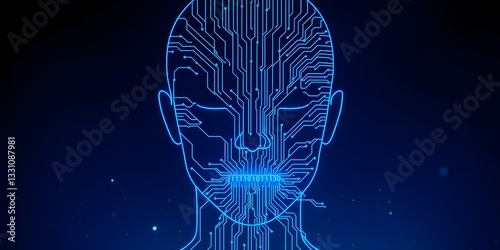 Human Brain and Artificial Intelligence Concept. Digital Neural Network Concept in Futuristic Technology