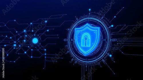 Cybersecurity and Data Protection Concept. Digital Shield and Secure Network
