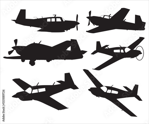 Mooney m20 svg, Mooney M20 SVG bundle, Pilot Vector, Airplane Silhouettes, Mooney M20J General, Aviation Airplane, Flight School Airplane