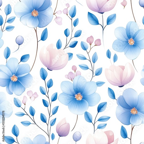 Wallpaper Mural Seamless pattern with
 Floral Serenity Art Pattern Torontodigital.ca