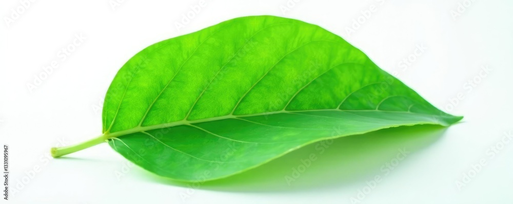 Obraz premium single large leaf isolated on a white surface, shape, flora