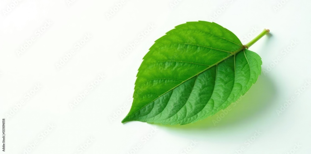 Obraz premium Single large leaf isolated on white background, texture,