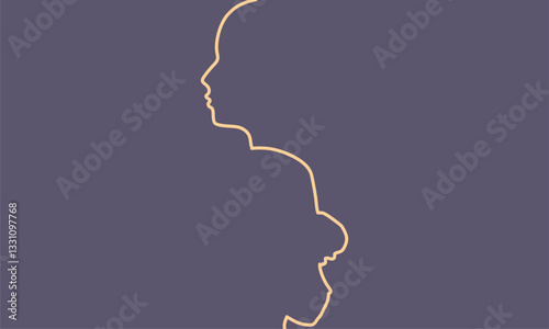 Metaphor bipolar disorder mind mental. Split personality. Concept mood disorder. Two head silhouette. Psychology and mental health. Dual personality concept.