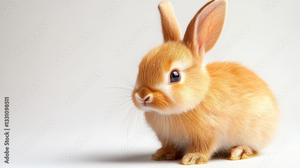 Adorable fluffy baby rabbit with bright eyes on a soft background Adorable fluffy baby rabbit with bright eyes on a soft background