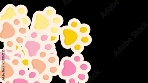 Animal paw illustration transition set