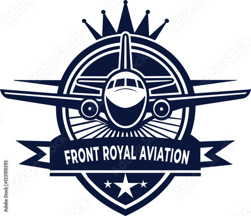 Professional Airplane Icon with Customized Front Range Aviation Font