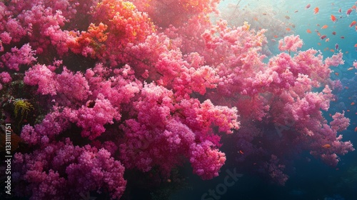 Wallpaper Mural Vibrant pink soft corals thriving in pristine reef ecosystem Torontodigital.ca