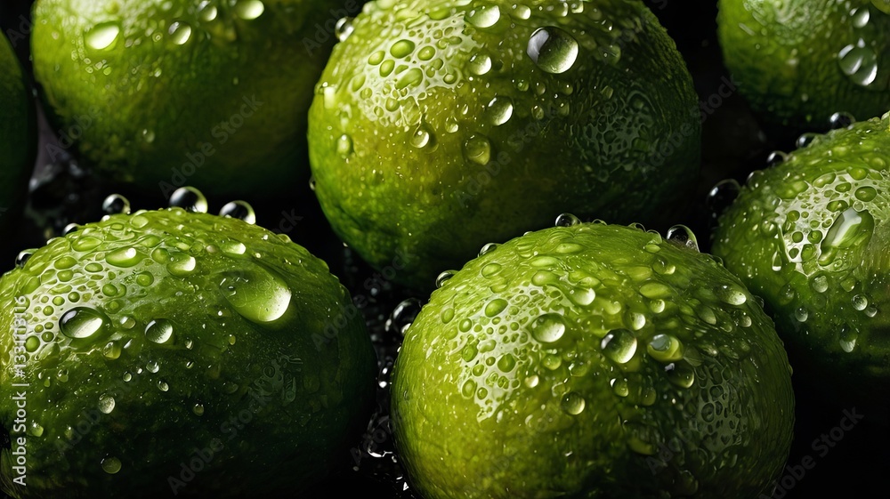 Fresh lime on a black surface Fresh lime on a black surface