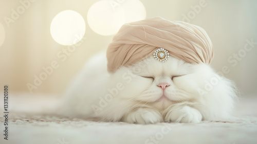 A Royal Cat: A Persian cat,...