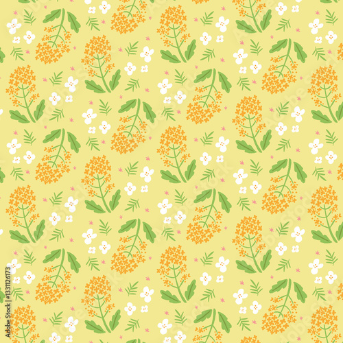 菜の花のイラストの柄