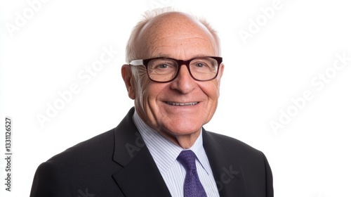 Portrait of a smiling older man in a business suit