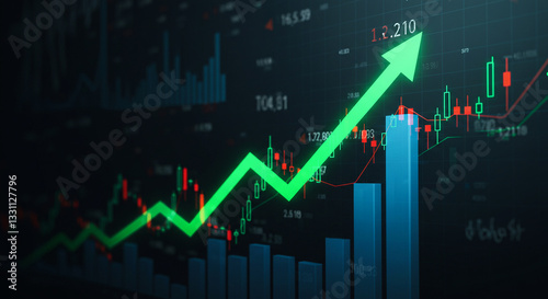 Stock Market Growth – Rising Financial Chart and Investment Success