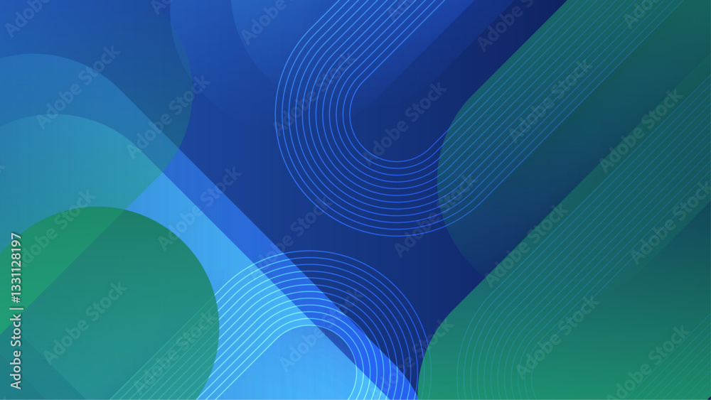 abstract blue and green geometric background design created with shapes in a vector illustration, for presentation design, wallpaper, or website background